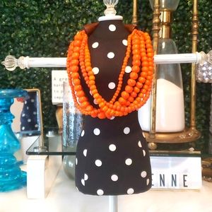 Shakti Beaded Necklace Orange Colors Strands